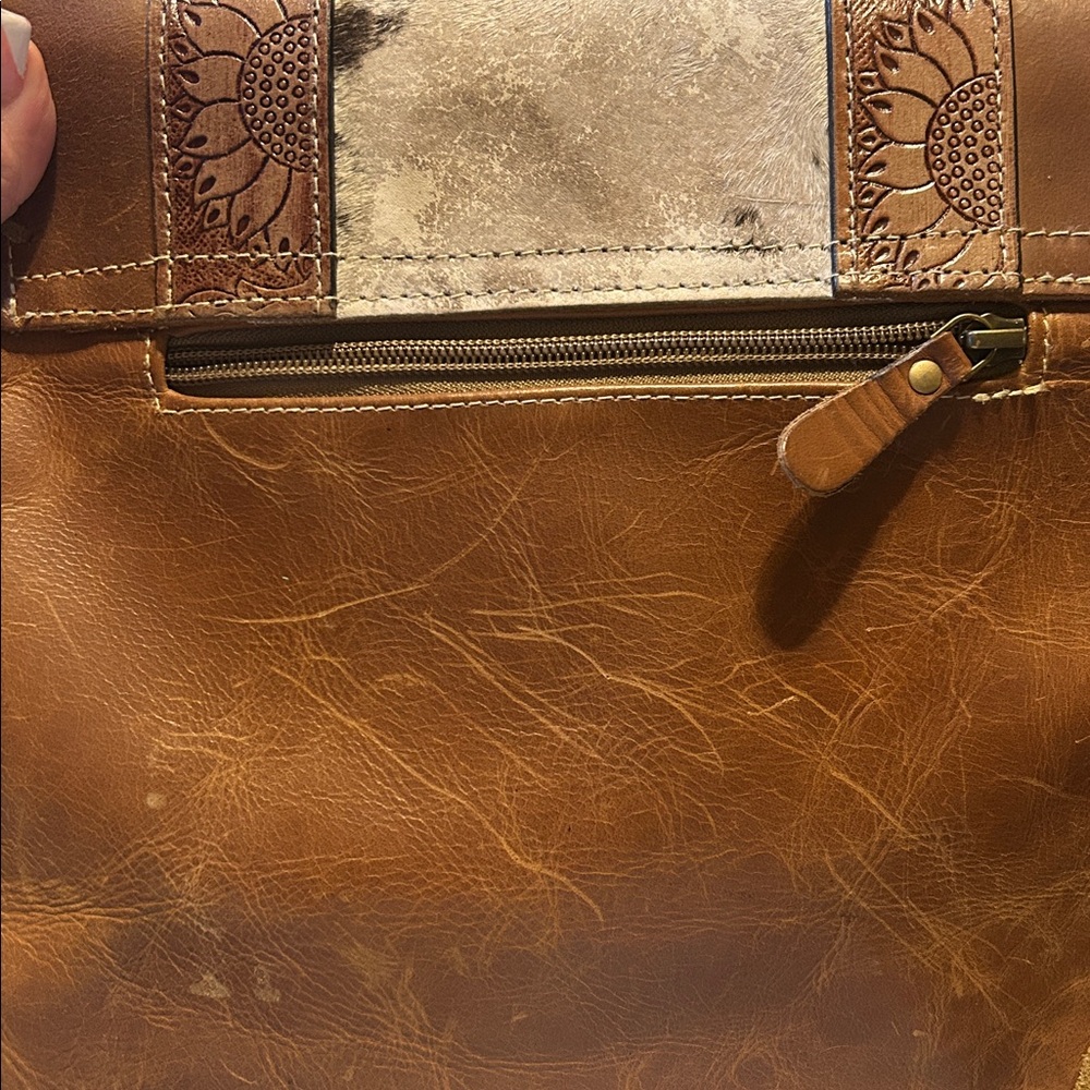 Myra Bag Brown and Black Cowhide Crossbody - Picture 8 of 8